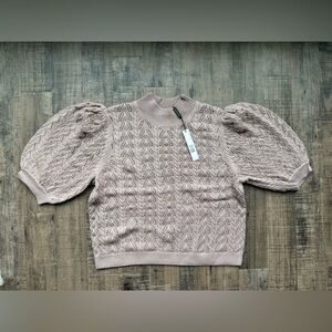 Elie Tahari Textured Knit Sweater - Tan